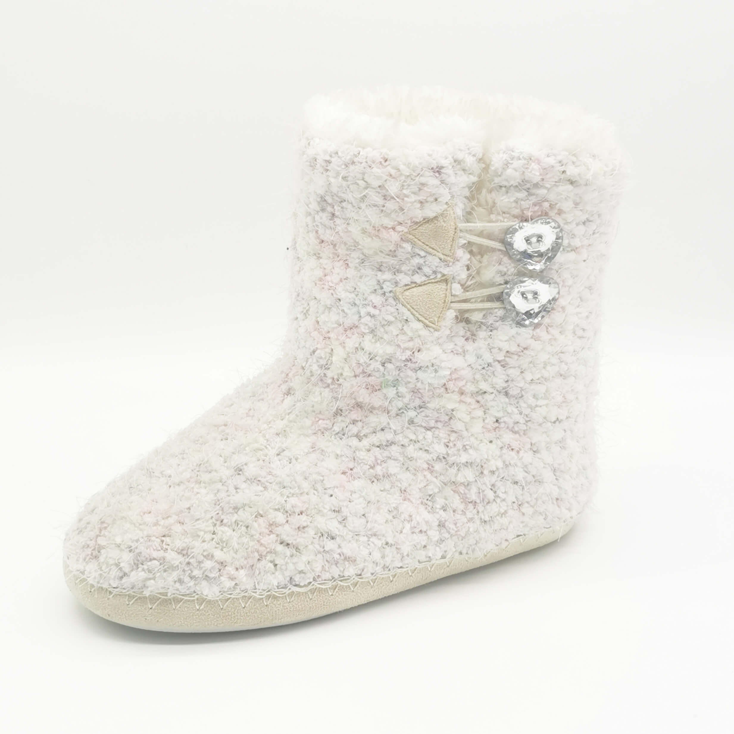 Colorful plush upper with faux fur lining boot for women 