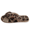 Leopard print cross band slippers