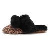 TPR sole leopard soft fluffy faux fur slippers for ladies