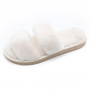 OEM white slide indoor faux rabbit fur slippers