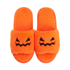 Fashion fur Halloween pumpkin home slipper for ladies