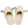 Fuzzy beige sheep plush cotton slippers