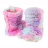 Toddler girl's multi-color faux fur claw boot with 3D parts