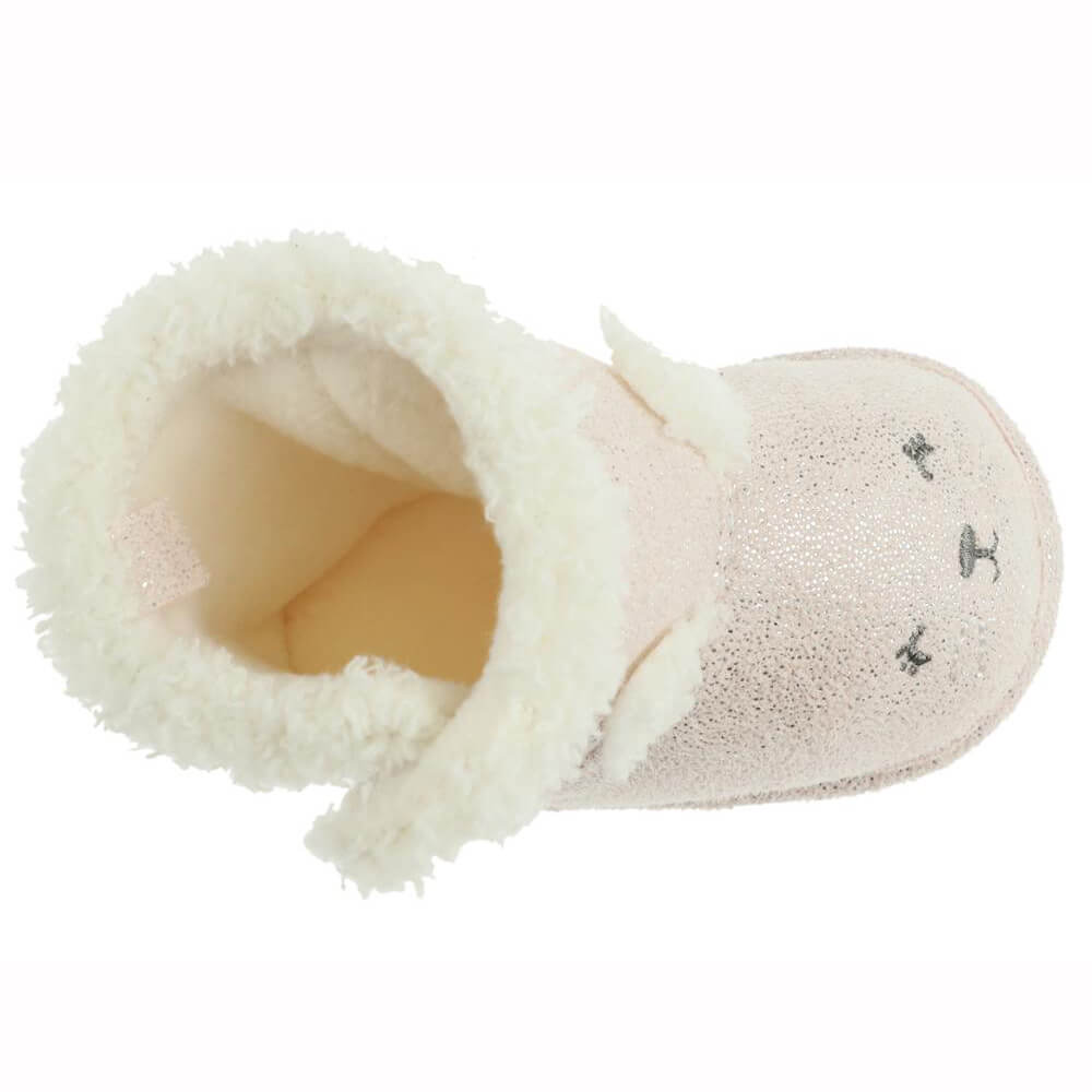 Warm toasty infant shimmer critter bootie