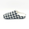 New black and white plaid cotton fabric warm slippers