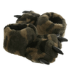 Boys camo faux fur bear claw with 3D contrasting faux leather parts indoor slipper