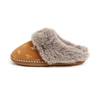 Faux fur TPR embroider suede fabric women's indoor home slippers