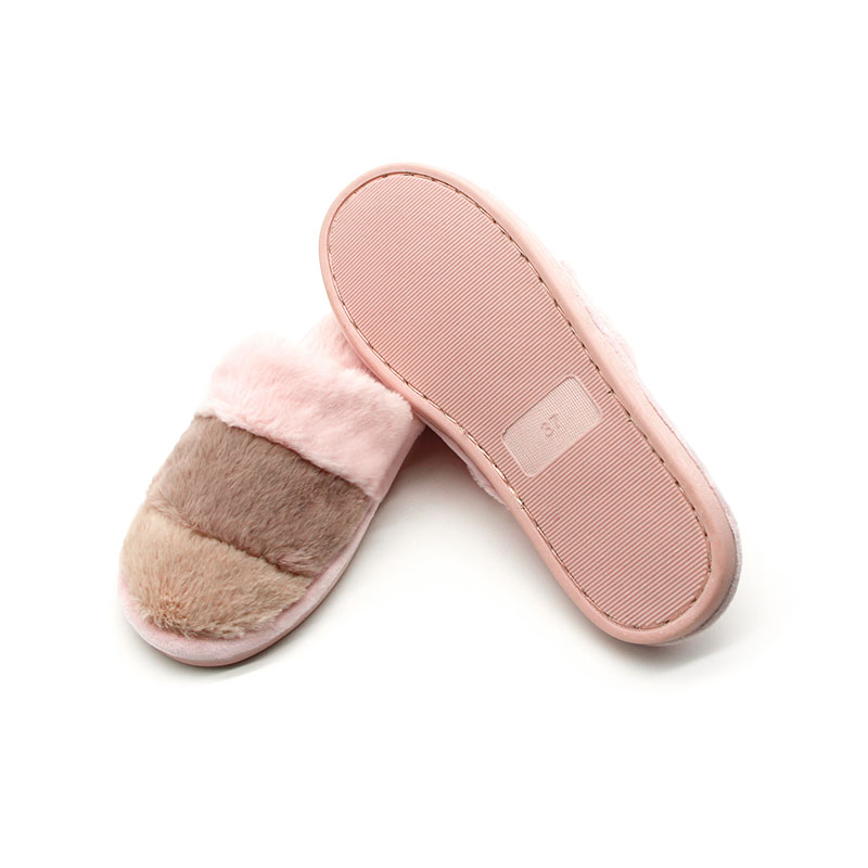 Fashion winter bedroom antislip women fluffy slippers