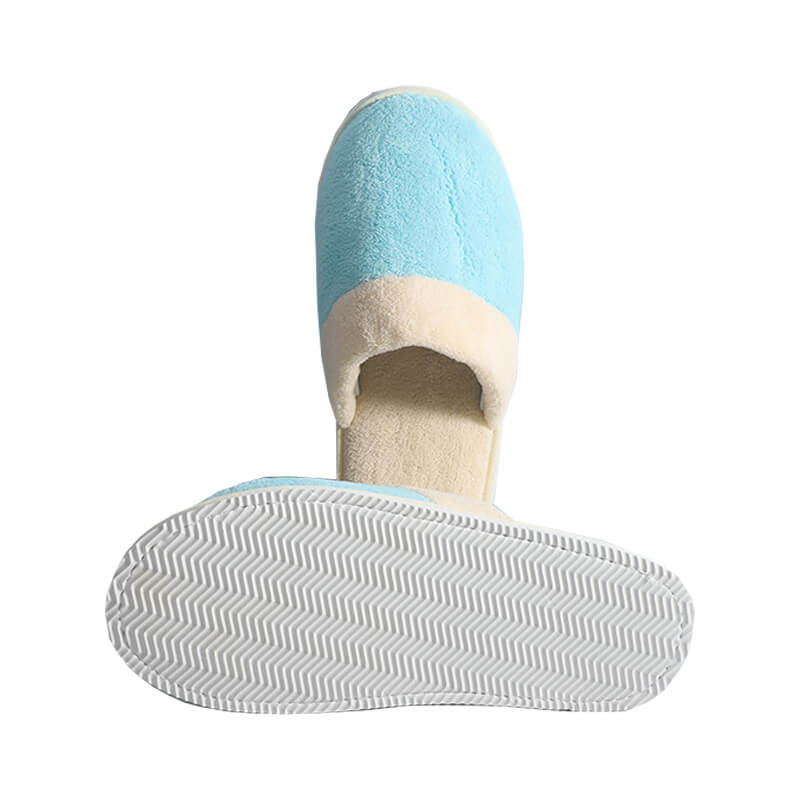 Coral fleece hotel slipper with EVA sole