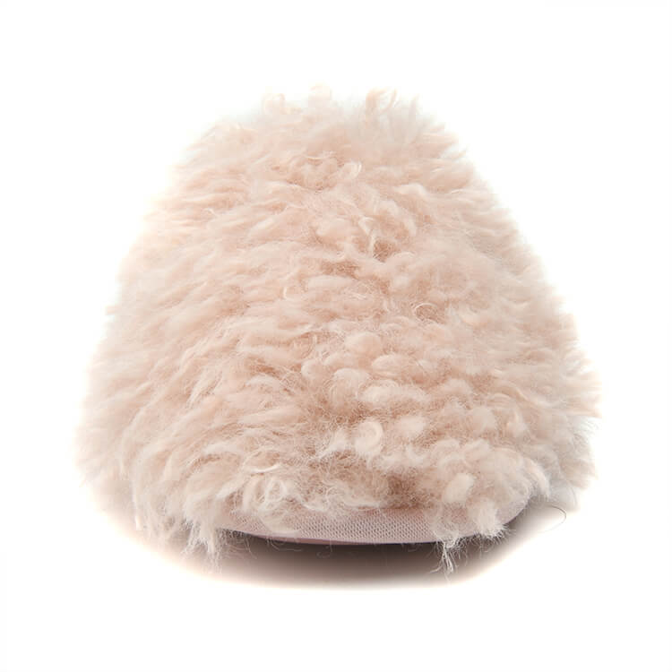 Warm colorful teddy fur indoor slipper for women