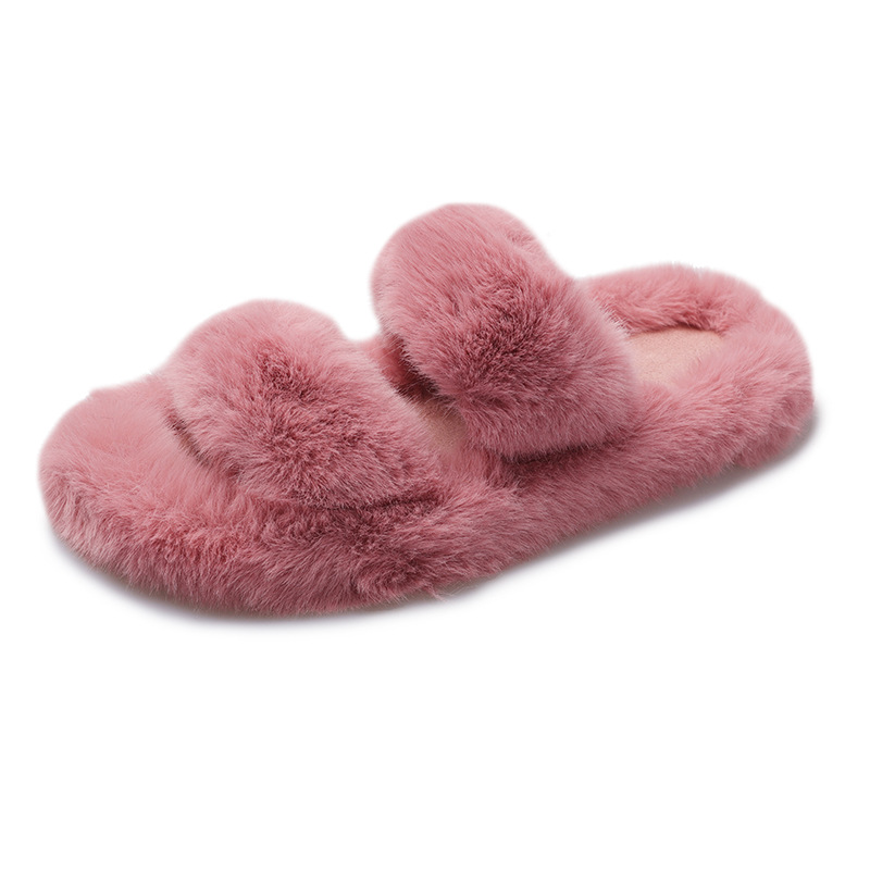 Ladies' fancy tie-dye furry soft open toes plush slippers