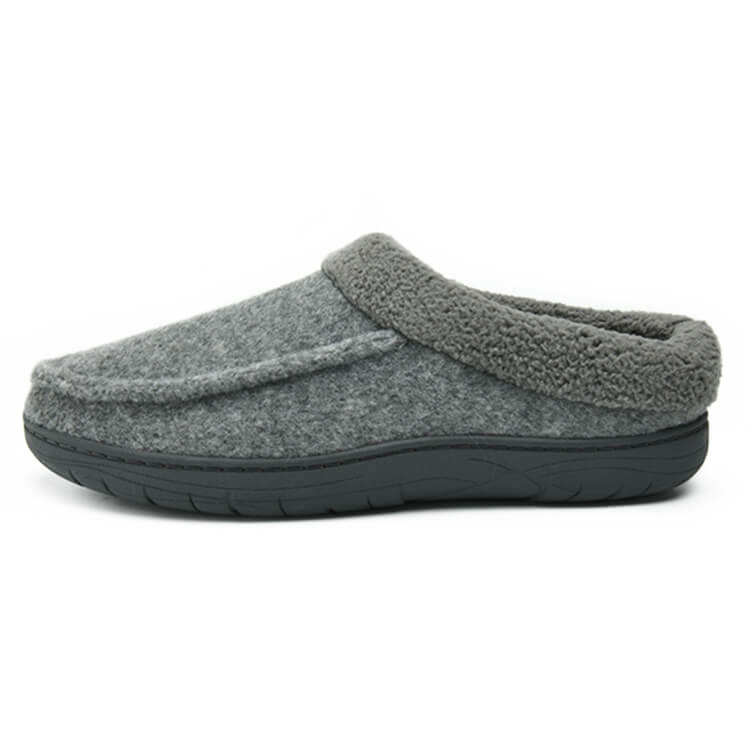 Fuzzy rubber house winter felt men's slippers