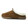 Durable winter warm brown microfiber outdoor slipper