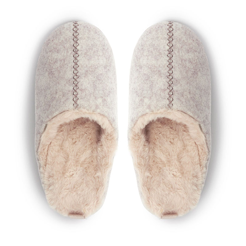 Winter indoor flat faux fur warm felt indoor slippers