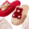 Indoor fluffy little bear pattern slippers for women