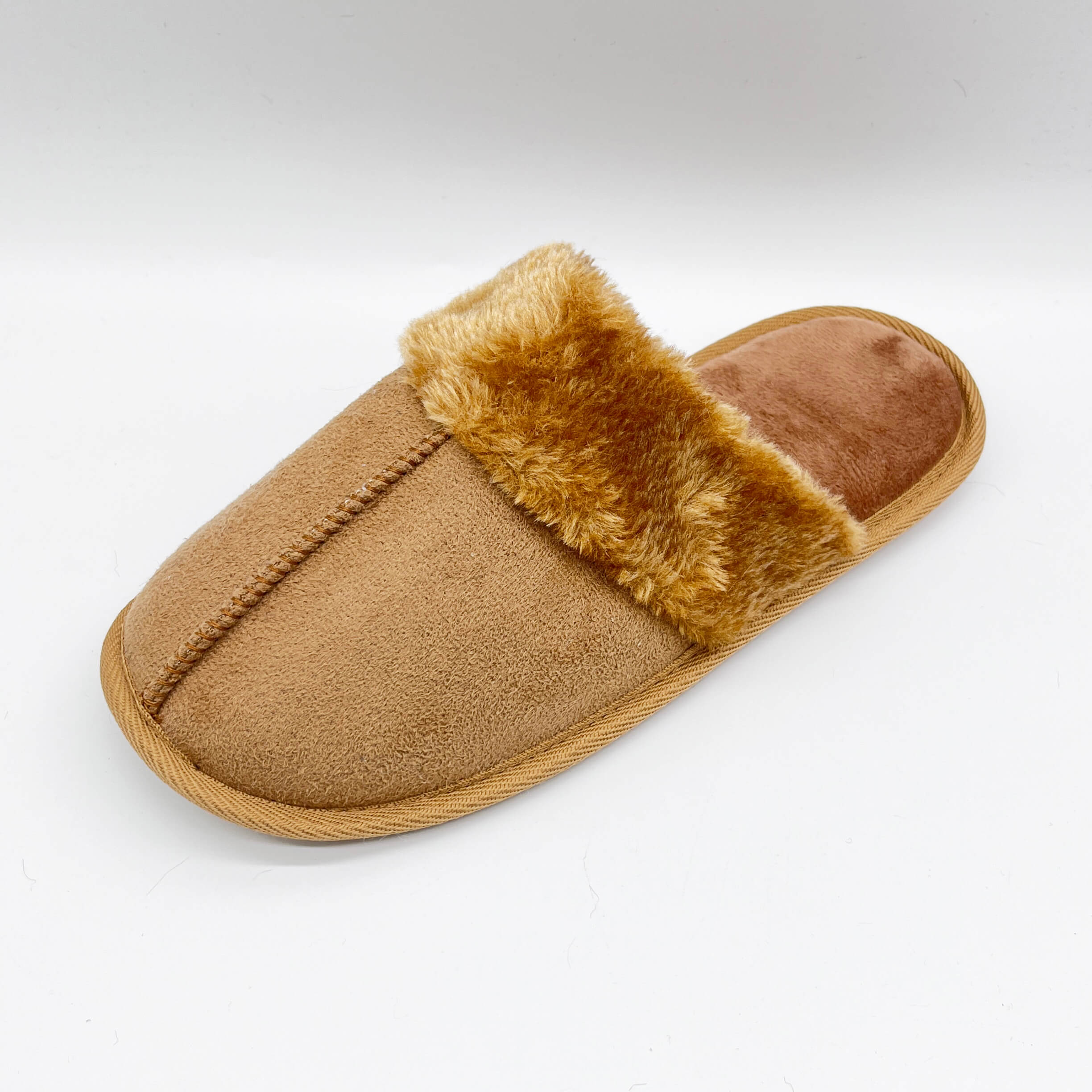 Comfy suede fabric upper warm slipper with TPR sole