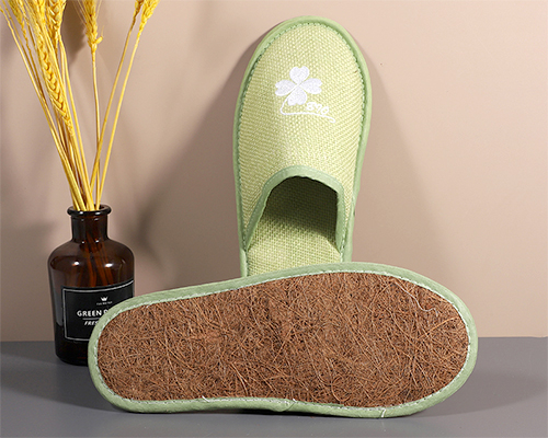 Wholesale eco-friendly linen hotel slippers