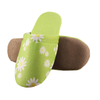 Closed-toe home slippers with suede fabric sole