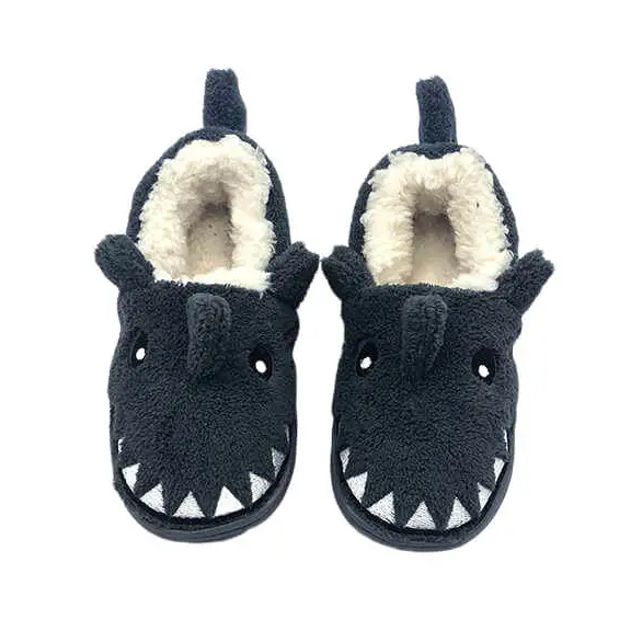 Manufacturer coral fleece shark boys casual slipper