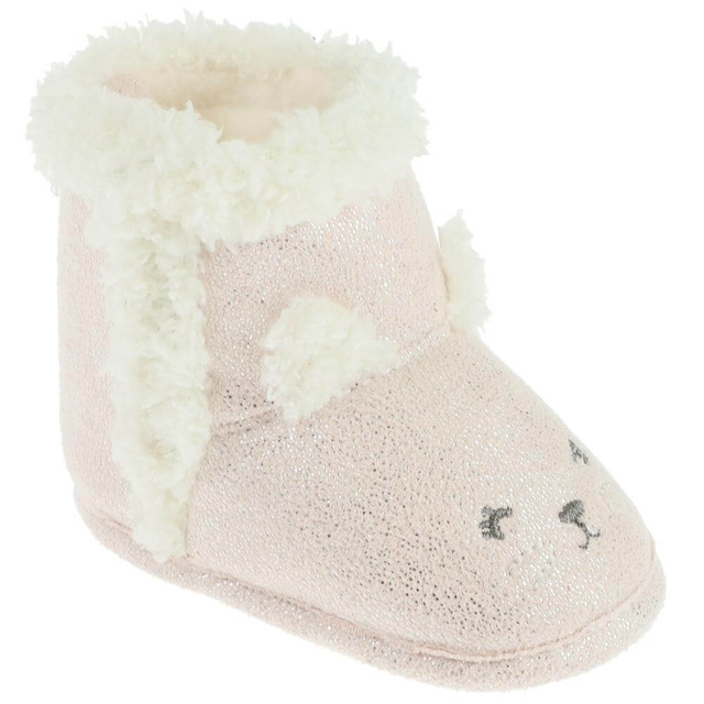 Warm toasty infant shimmer critter bootie