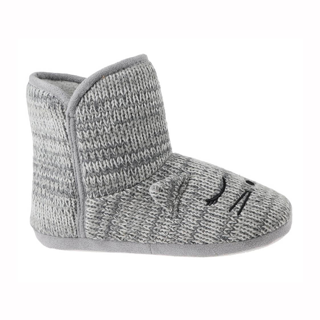 Knitted sleeping mouse bootie for women