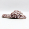 Women's leopard bedroom fur trend cross slippers 