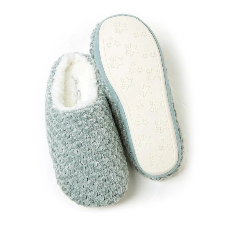 Light color plush adult house slippers