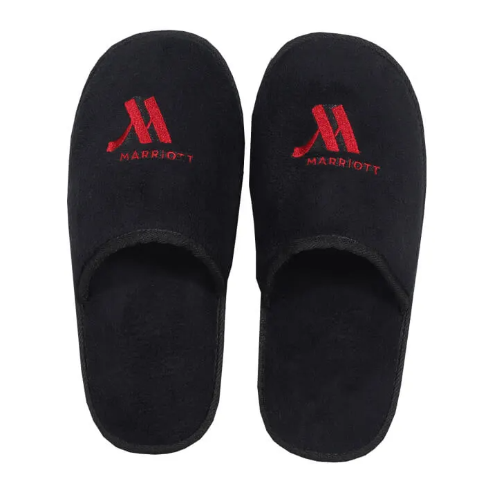 Luxury navy blue coral fleece washable spa slippers