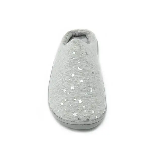 Glitter Silver Star Printed Jersey Comfortable Slippers