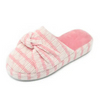 Cotton stripe jersey house slipper with bow