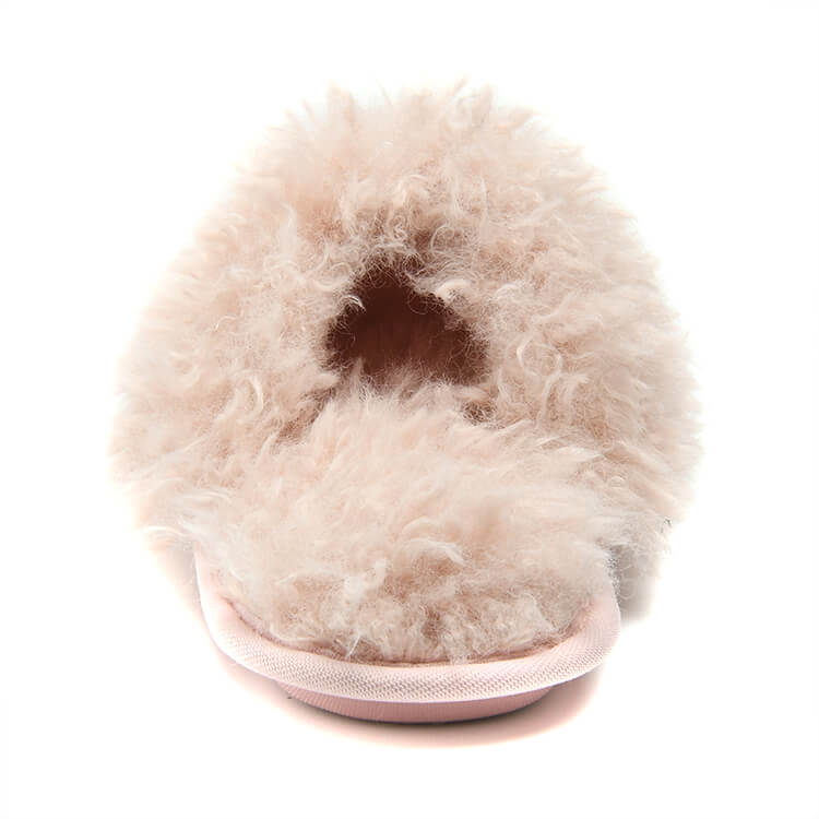 Warm colorful teddy fur indoor slipper for women