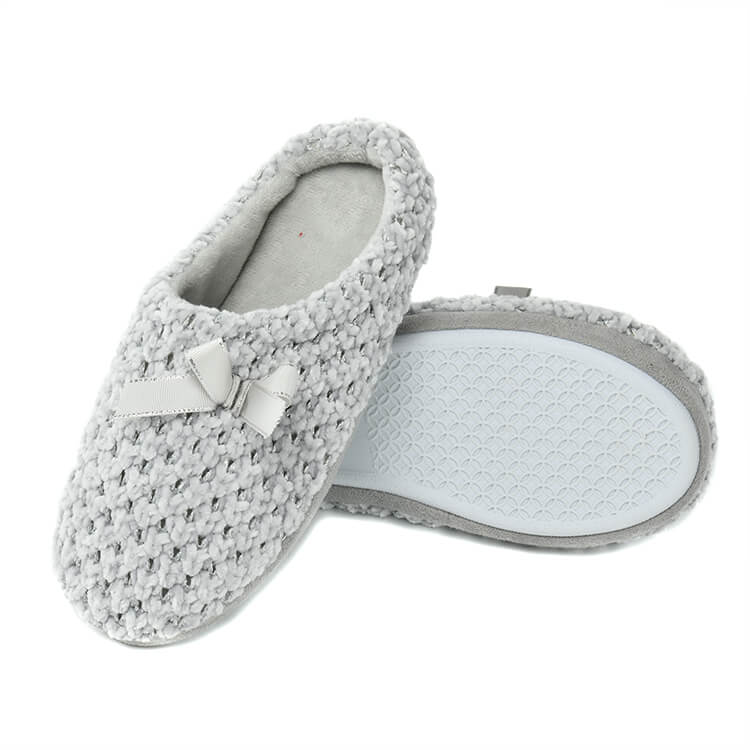 Women's slip on comfy chenille home slippers