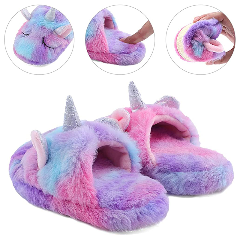 Women sizes unicorn plush house indoor warm slippers