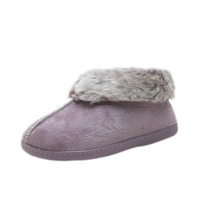 Soft faux fur lining warm winter indoor women's slipper boots