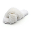 Open-toe fur indoor autumn cross faux fur slippers
