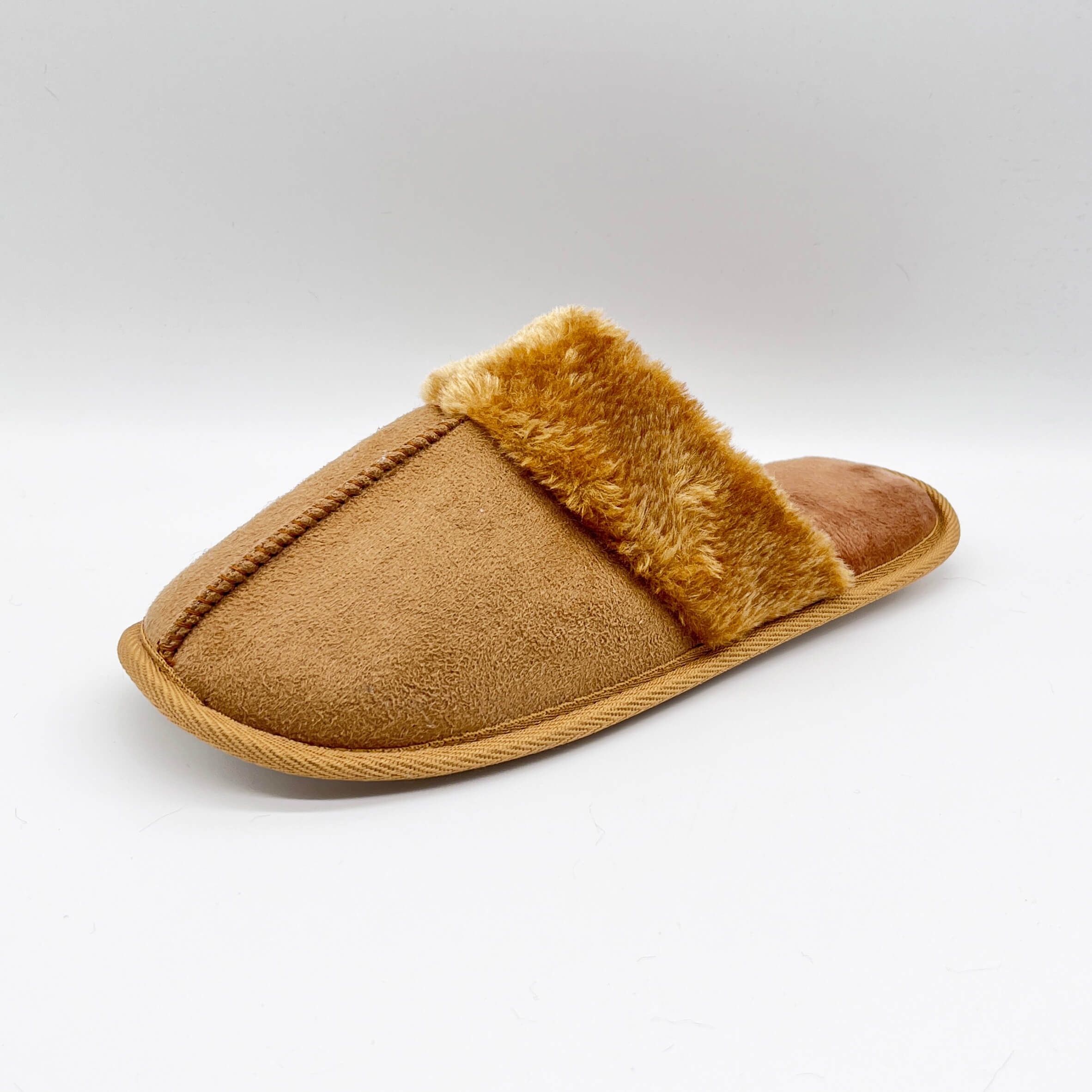 Comfy suede fabric upper warm slipper with TPR sole