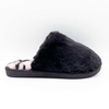 Faux fur upper and Leopard print lining slipper with TPR sole