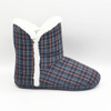 Checkered cotton fabric with the embroidered boot for women