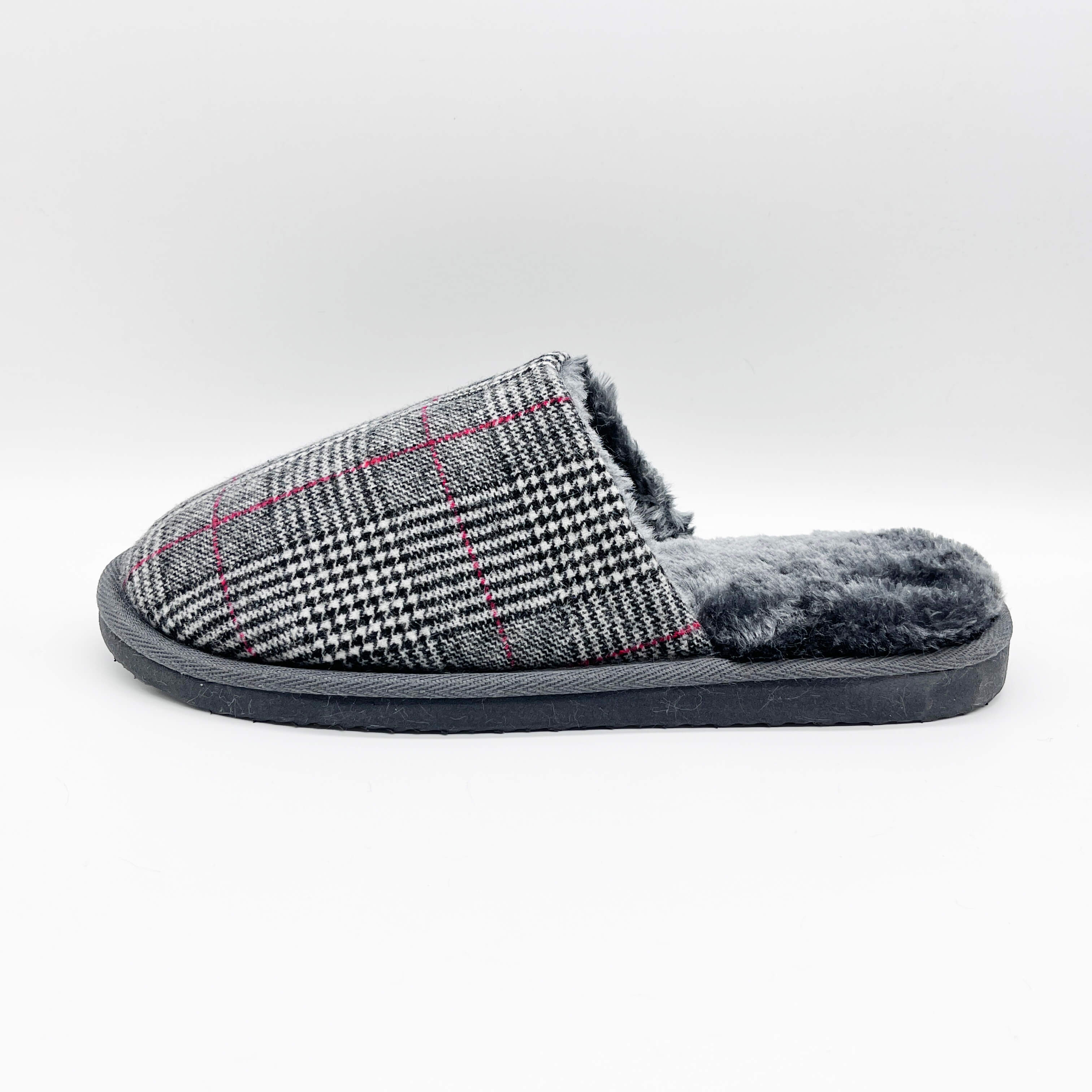 Tweed home bedroom slides winter slippers for men