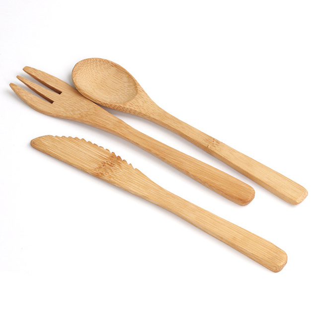 Eco-friendly Wooden Bamboo Knife Spoon Fork Tableware