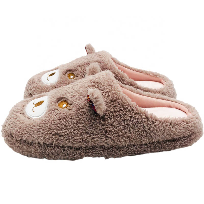 Winter kids cute cartoon bear printed slippers