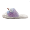 Cute Faux Fur Unicorn Kids Indoor Slippers