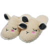 Fuzzy beige sheep plush cotton slippers