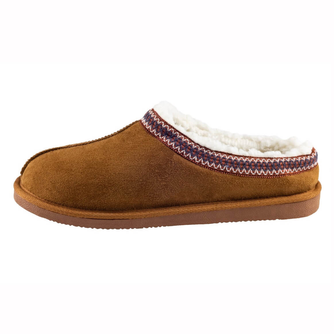 Men's faux suede moccasin with contrast whipstitching