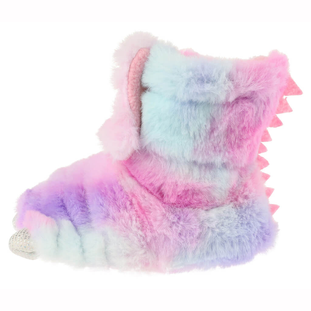 Toddler girl's multi-color faux fur claw boot with 3D parts