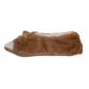 Ladies corgi faux fur pull on slipper socks with 3D ears