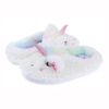 Girls faux fur white unicorn slipper