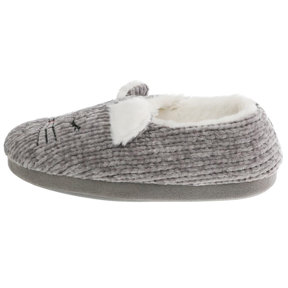 Ladies' sleeping cat chenille clog slipper