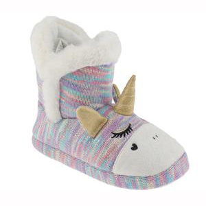 Girls glam unicorn knit bootie with 3D parts