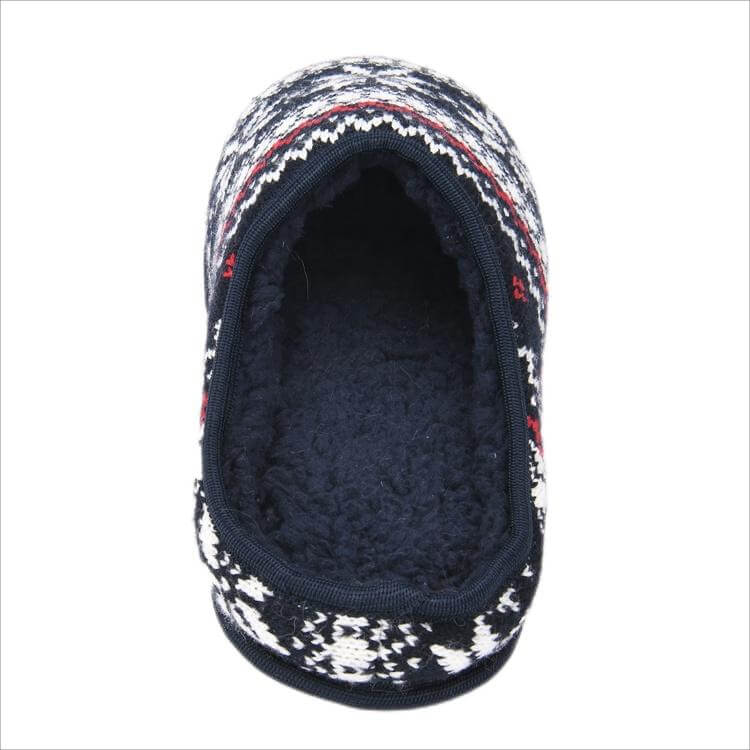 Snowflake maple jacquard knit pattern slippers for men